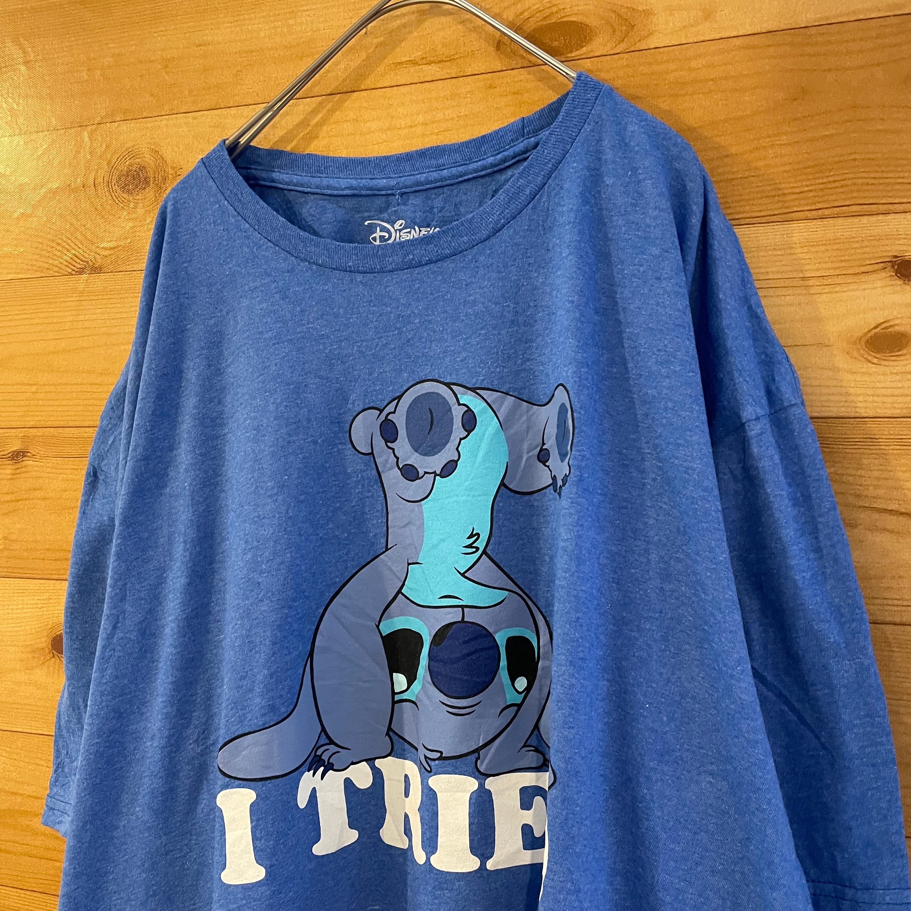 Disney スティッチ プリント Tシャツ 2xl ビッグサイズ ディズニー Us古着 アメリカ古着 古着屋手ぶらがbest