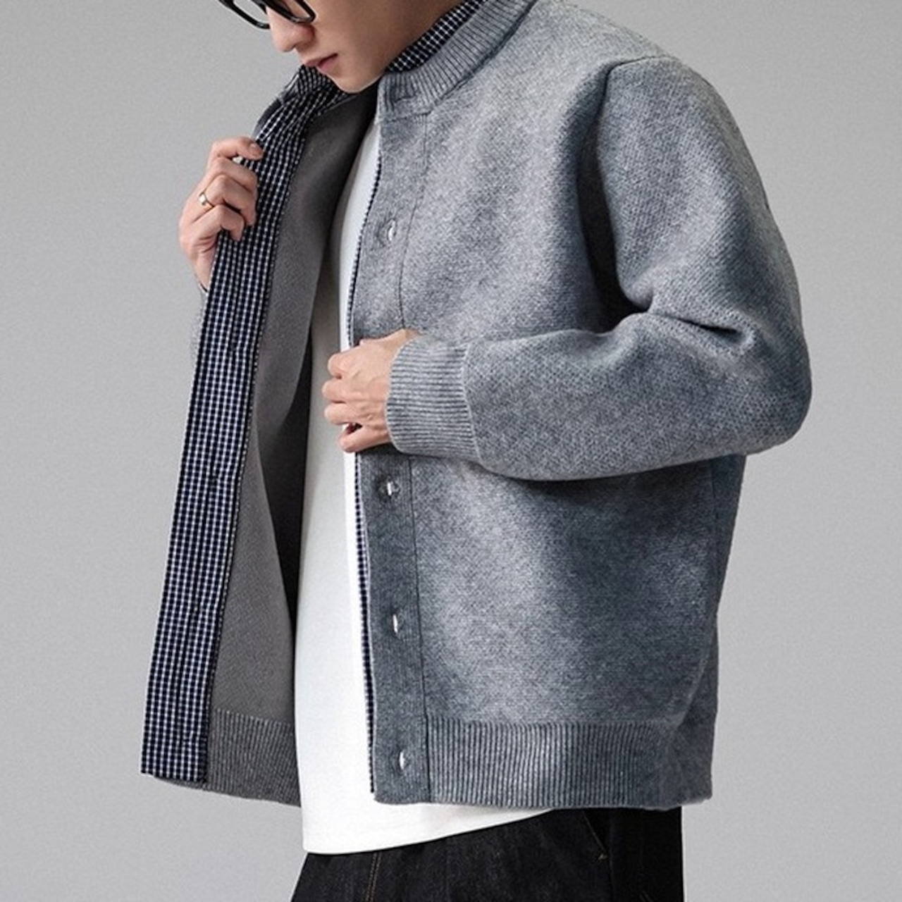 Button Front Hip-Length Knit Cardigan ◇H0967