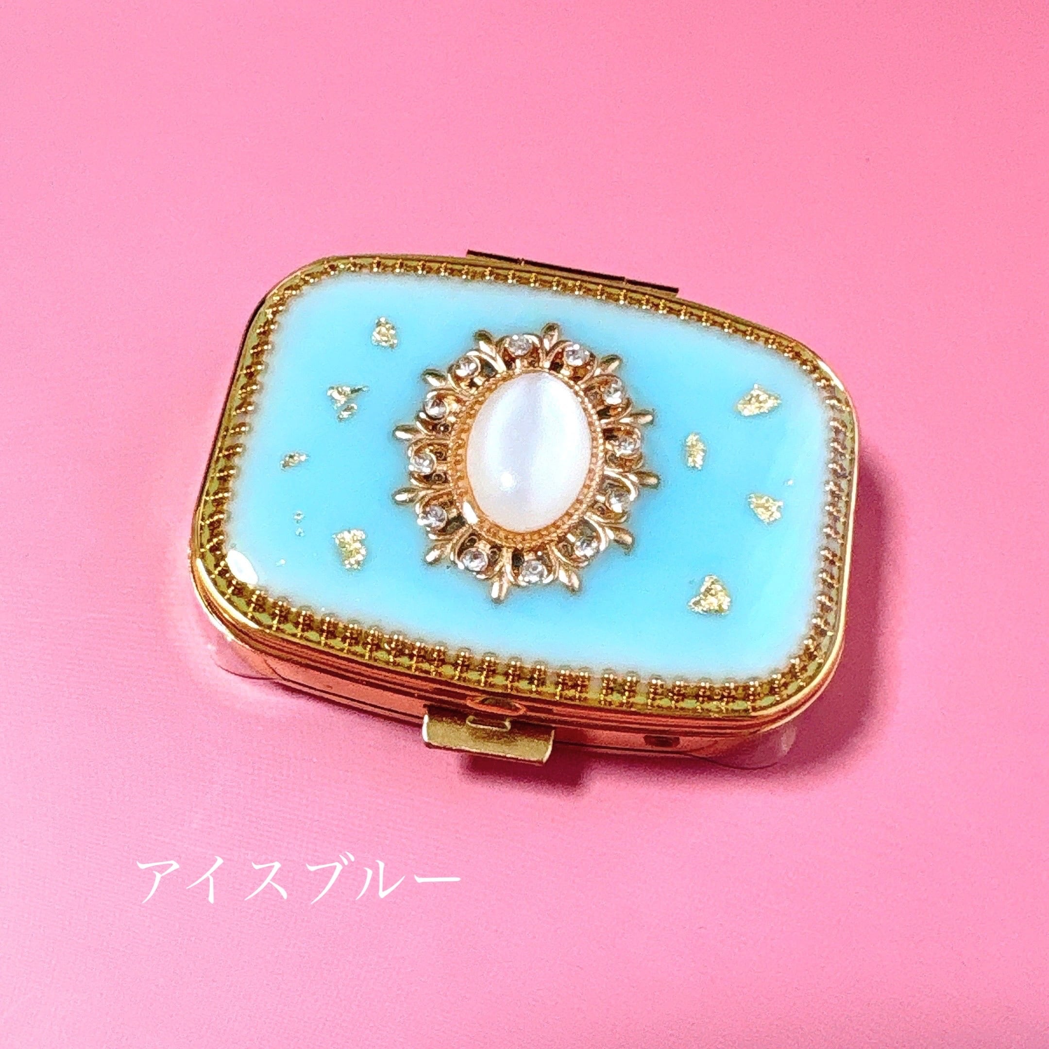 マカロンカラーのジュエリーケース― 小さな宝石箱 ―（鏡付き
