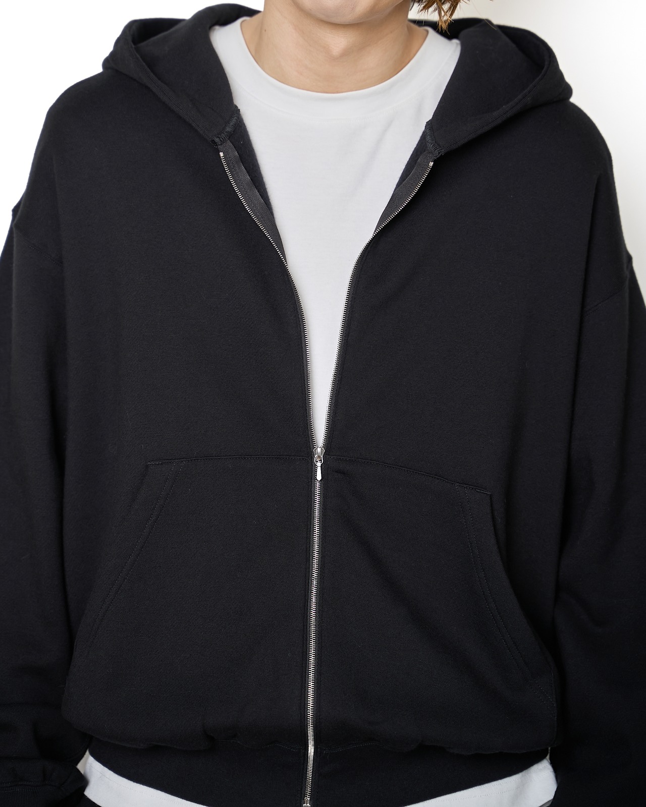 ssstein "YAK/COTTON SWEAT ZIP HOODY〔BLACK〕"