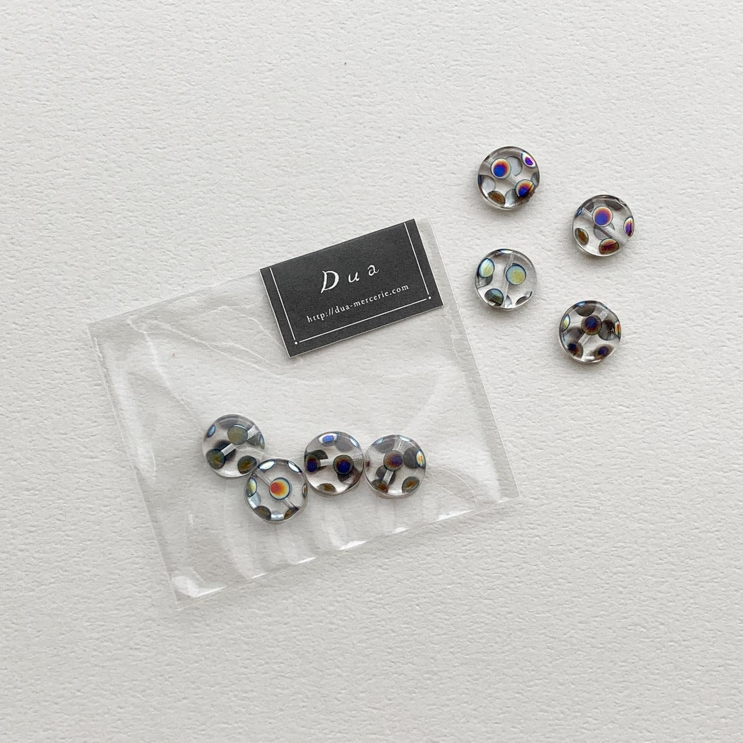 〈再入荷〉チェコドット柄クリアコインビーズパック(4p)