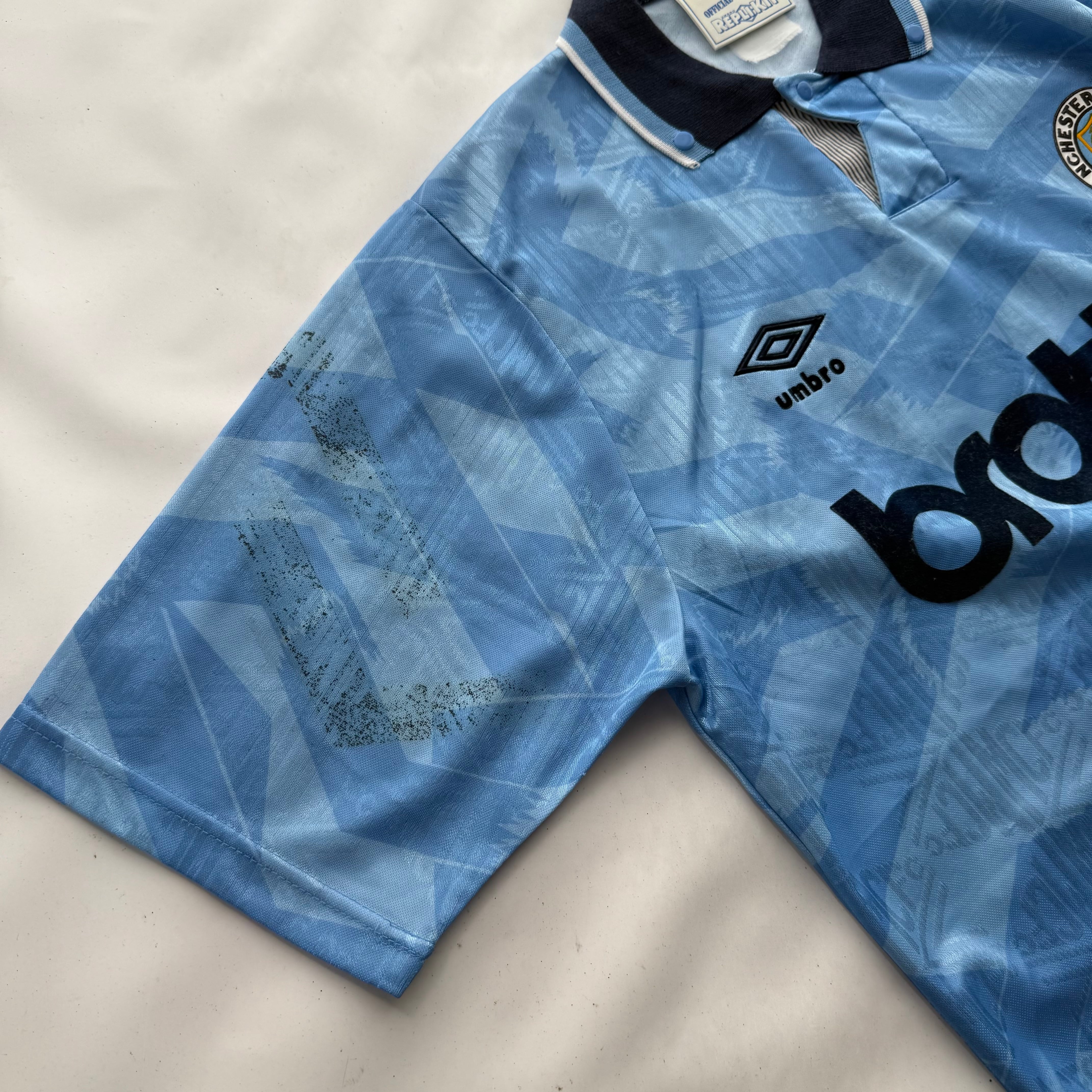 【希少】マンチェスター・シティ 91-93 91's〜93's Vintage ”Manchester City” Made in England Game Shirt