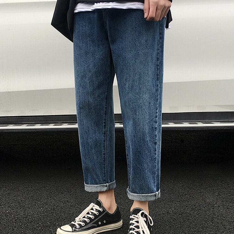 全2色 デニム パンツ ストレート カジュアル ダメージ おしゃれ