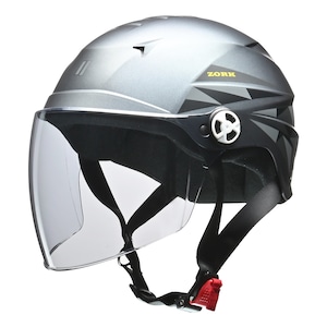 【公式】ZORK　ハーフヘルメット　スモーキーシルバー　大きめフリー