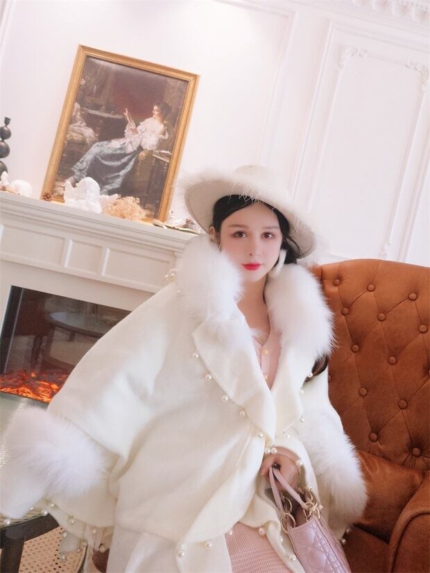 ポンチョ コート アウター パール 白 ファー | LOVEYsmileSHOP