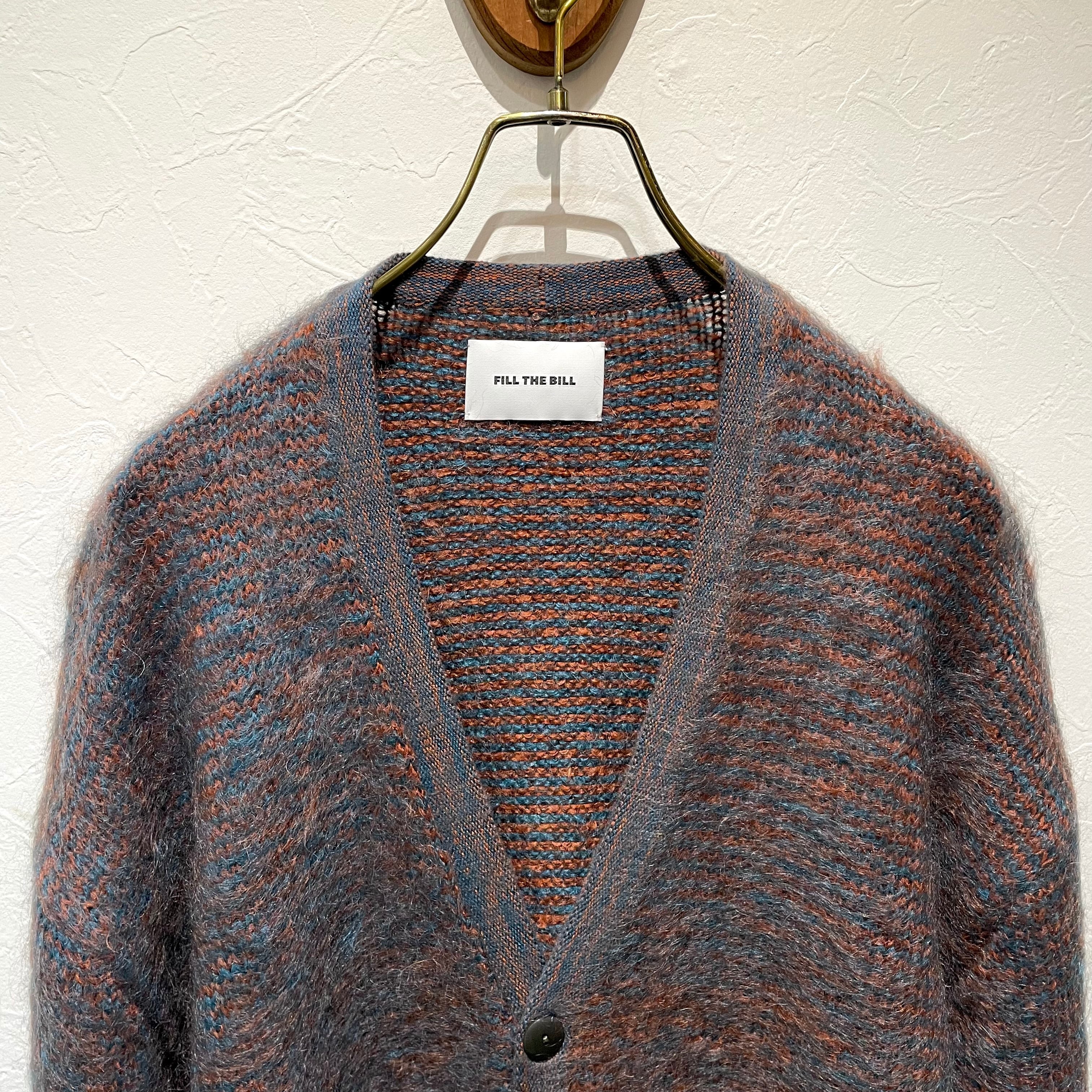 美品 FILL THE BILL モヘア カーディガン ニット定価¥46,200 FILL THE BILL】MOHAIR CARDIGAN (ORANGE x GREEN) | HEIGHTS Online Store