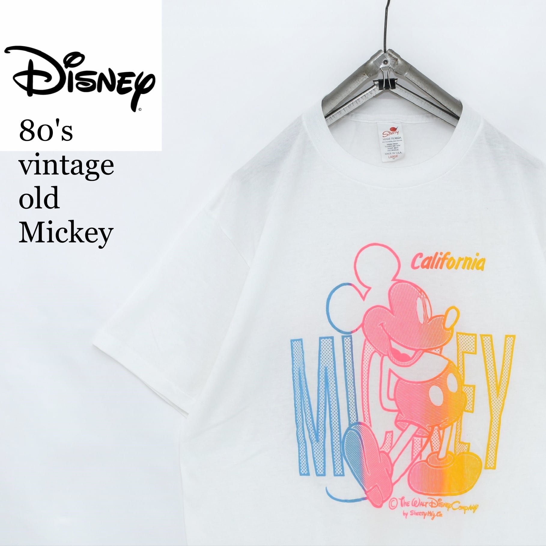 80sヴィンテージ Sherry’s ディズニーオフィシャルTシャツ ミッキー