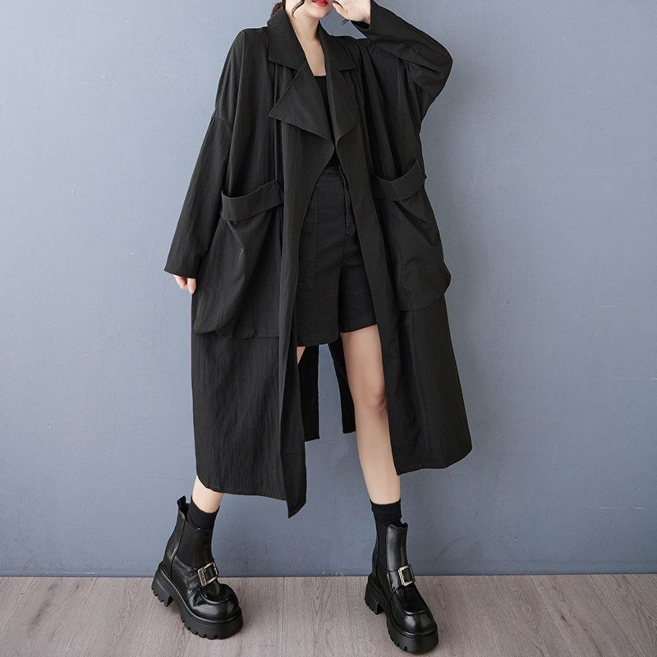 オーバーサイズ ロング トレンチ コート  00285