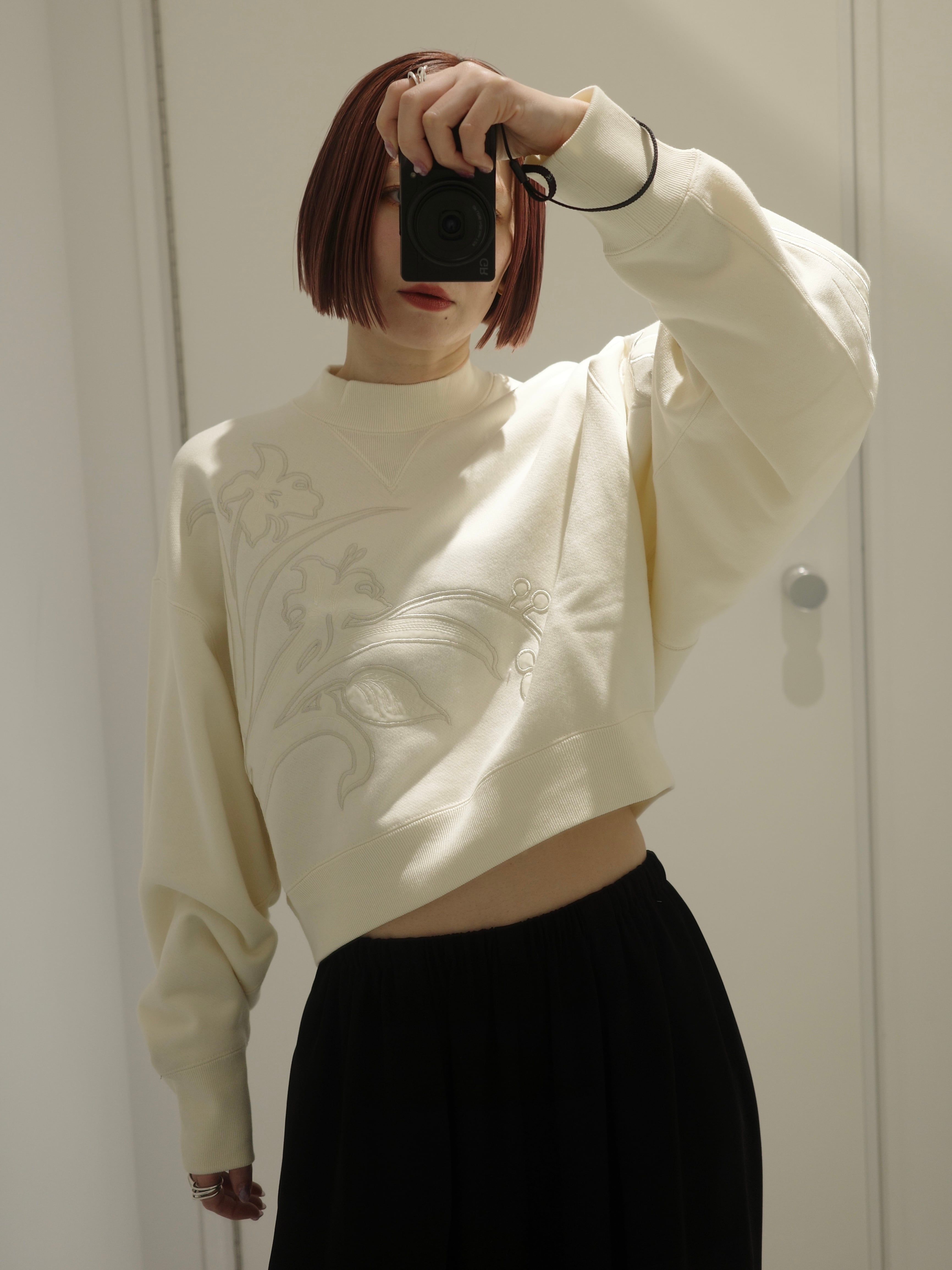 26SS】Mame Kurogouchi マメ クロゴウチ / スウェットトップス 刺繍
