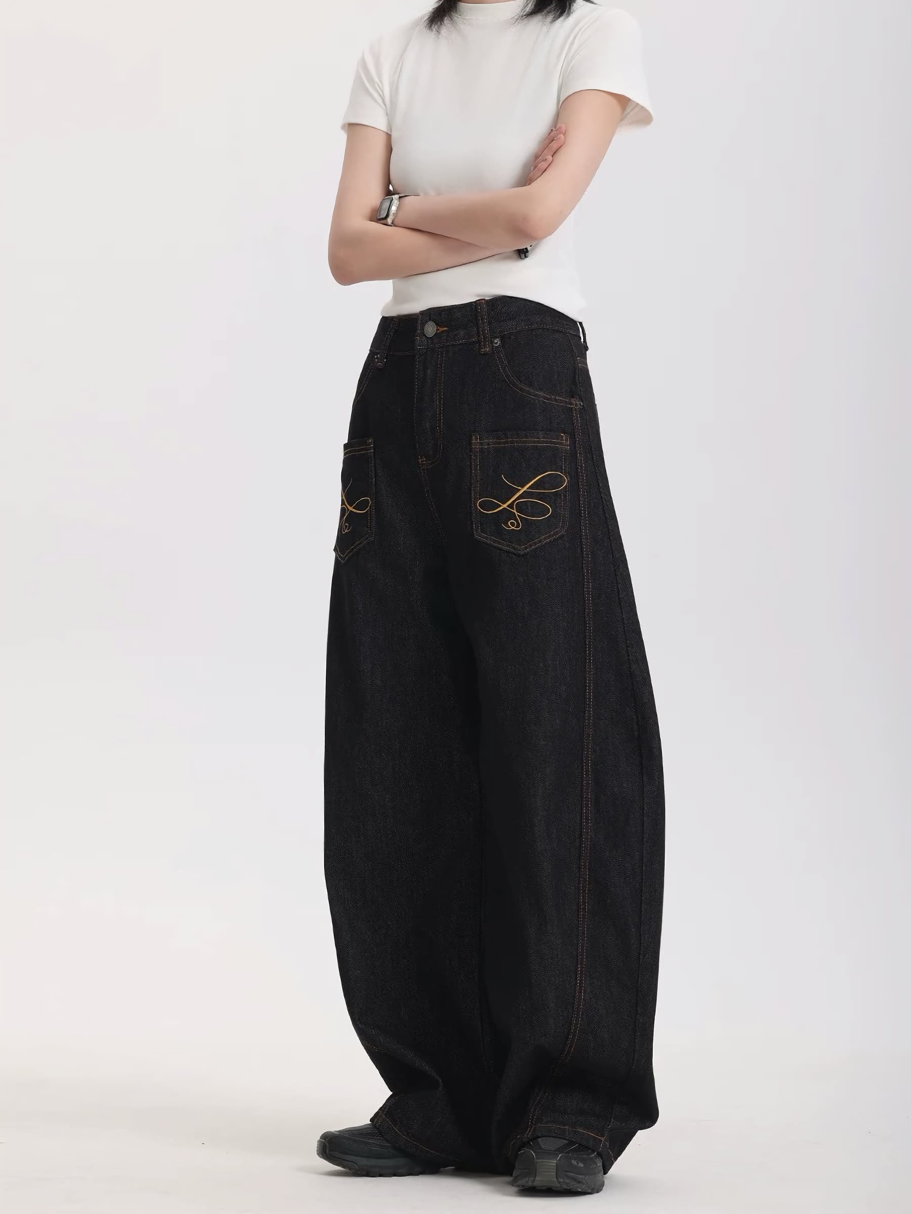 ■EMOTIONALLY UNAVAILABLE■EMBRD CARPNTR デニムパンツ 刺繍 フロントポケット刺繍デニムパンツ / Front Pocket Embroidered
