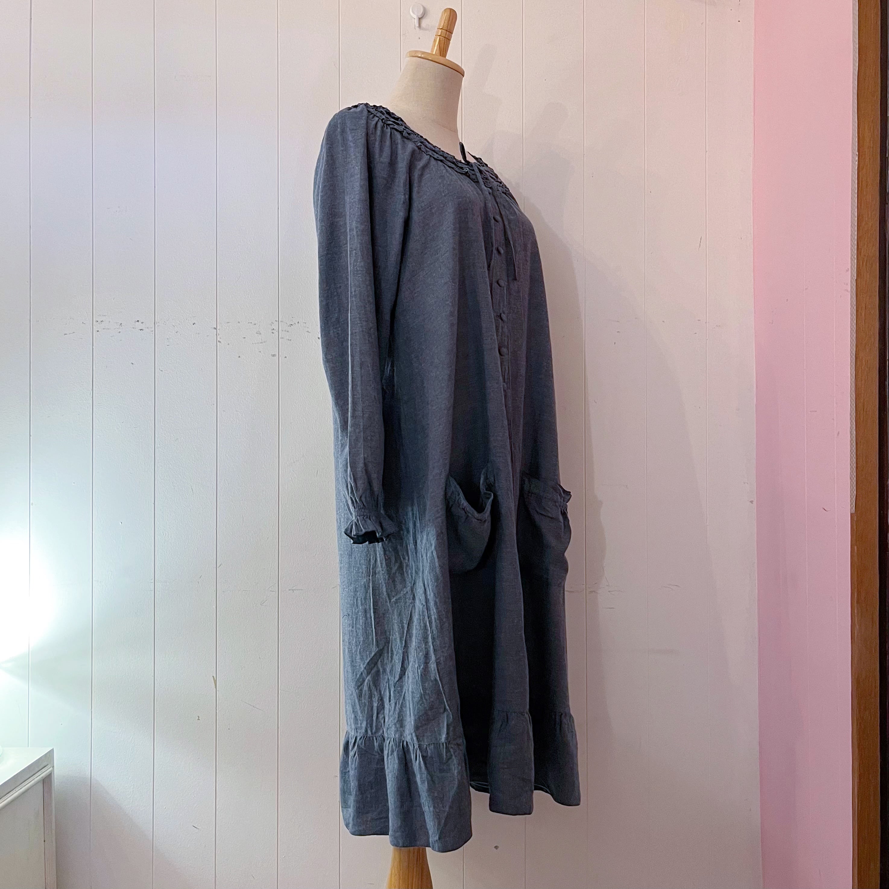 PINKHOUSE / cotton frill gather one-piece