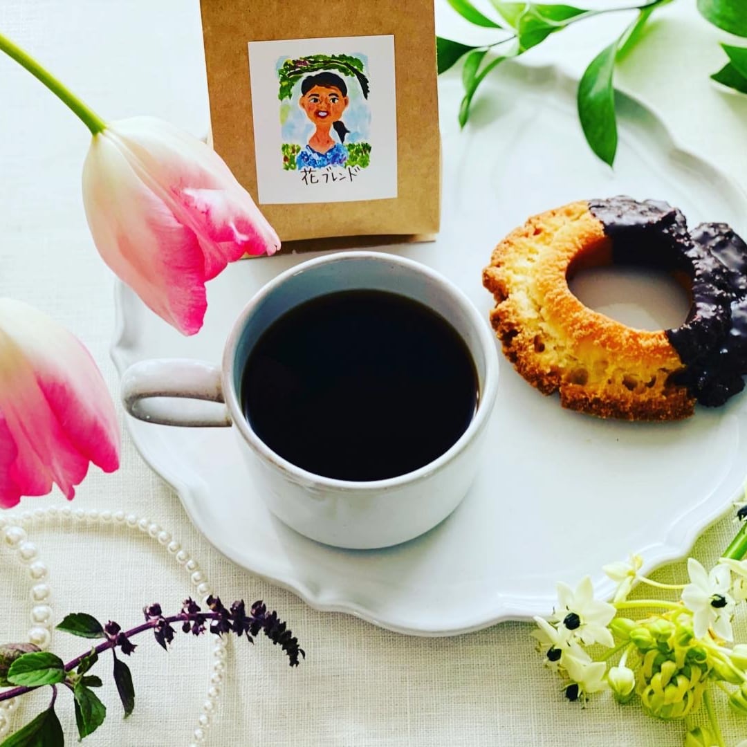 【花ブレンド】中深煎り(100g)オリジナルブレンドコーヒー