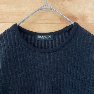 【BRANDINI】イタリア製 ニット 凹凸ボディ 春物 シックな大人の雰囲気 メンズL相当 EU古着 ヨーロッパ古着