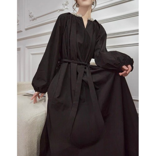 French elegant long sleeve dress　000546