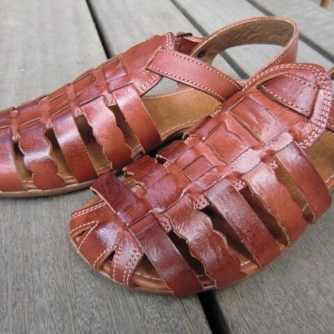 Ladies leather mesh sandals／レザー 編みサンダル | BIG TIME