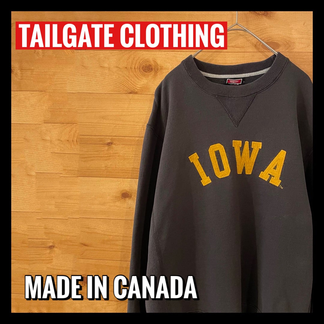 TAILGATE CLOTHING】カナダ製 カレッジロゴ IOWA アイオワ大学