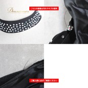 社交ダンス 衣装 FASHION PARK ファッションパーク ドレス スタンダード ブラック系 ラインストーン 黒 レース チョーカー スタンダードドレス フロート 長袖 パーティドレス ダンスパーティー ステージ衣装 発表会 きれいめ 上品 気品 エレガント かわいい 大人っぽい 華やか キラキラ 刺繍 チョーカー風 舞台衣装 ダンス衣装 フォーマル サイズM Mサイズ 背面ファスナー ポリエステル 伸縮性あり 胸パッドあり