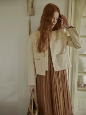 Écrin Crème Collarless Jacket F0794