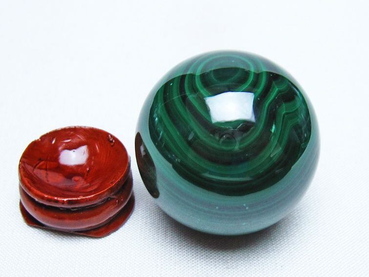 マラカイト 丸玉 38mm スフィア 置物 一点物 141-8337 | 天然石