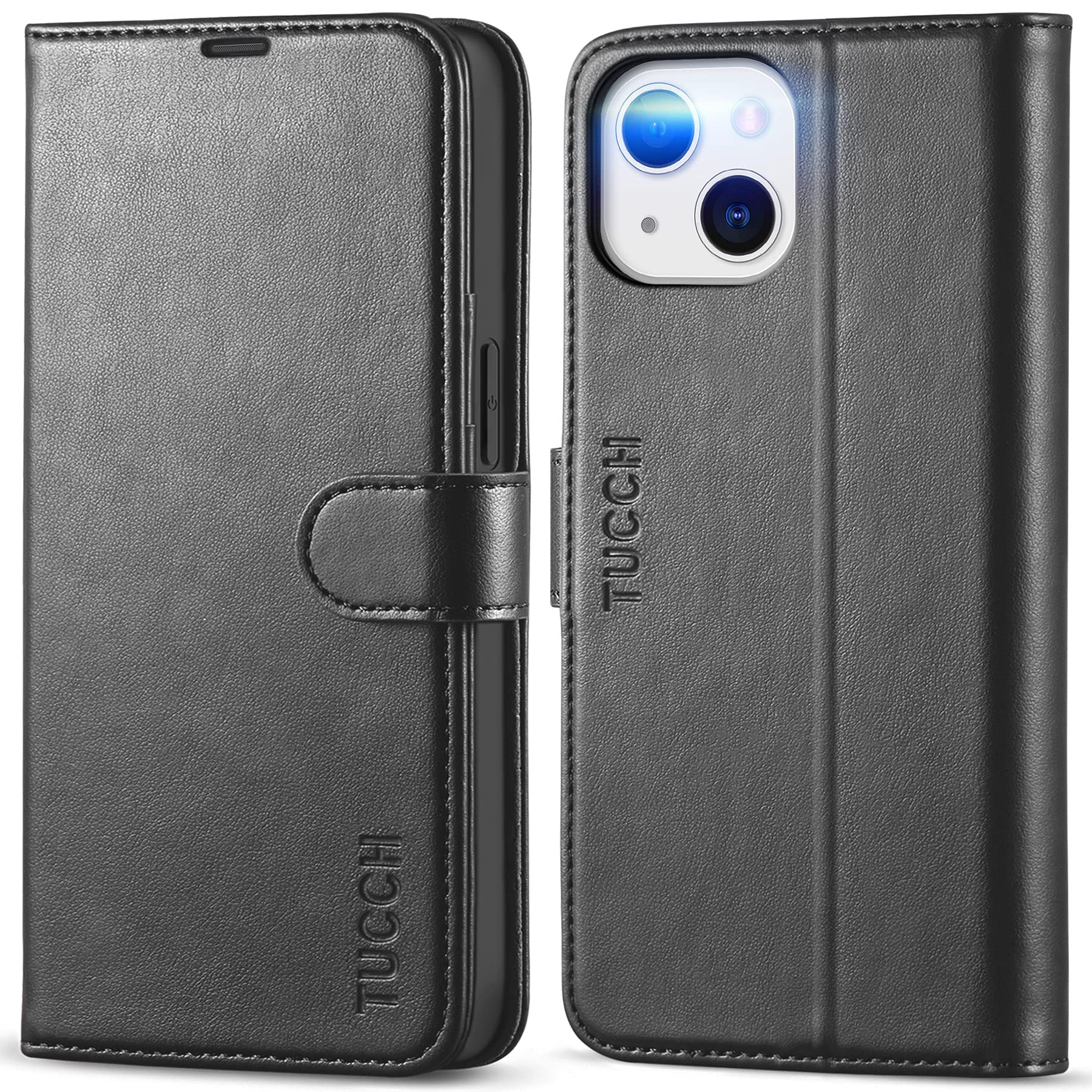 TUCCH iPhone 13 対応 ケース 手帳型 2021年発売 6.1 インチ ブラック