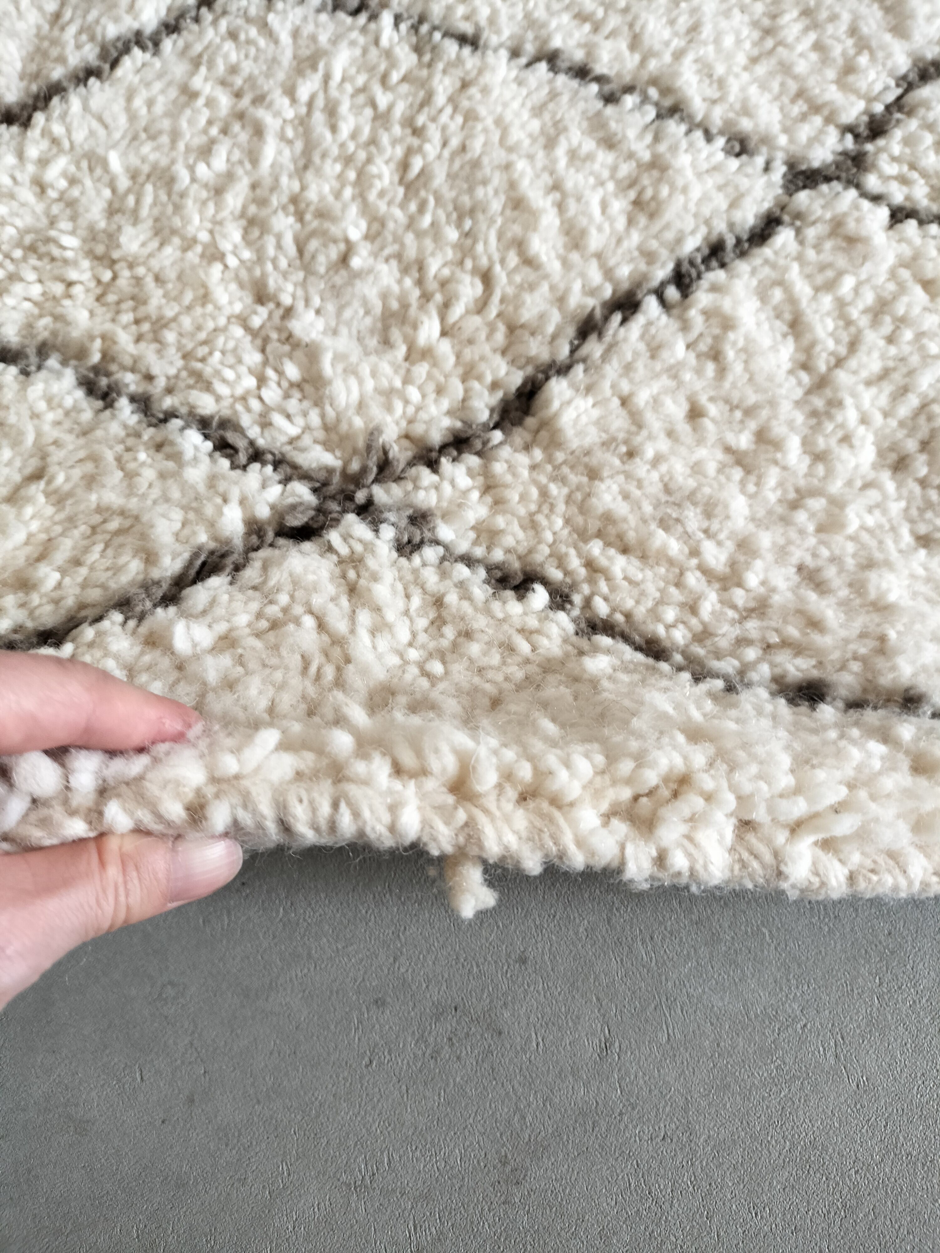 Riad  新品/グレージュダイヤ柄ベニワレン グレージュダイヤ柄ベニワレン No.638 Moroccan rug BeniOurain No.638