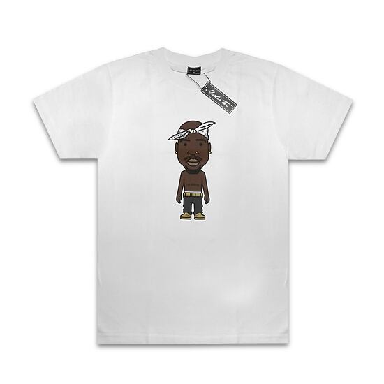Mister Tee 2pac Stripes T-shirt voor dames, wit, L