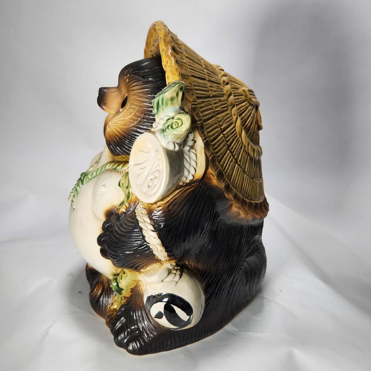 福々狸オス 10号 （信楽焼き・陶器・たぬき・タヌキ・置物・B084-01