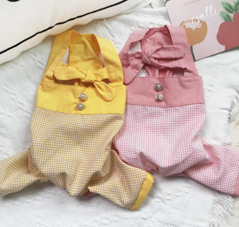 《予約》2101000 パールボタンのギンガムチェックロンパース