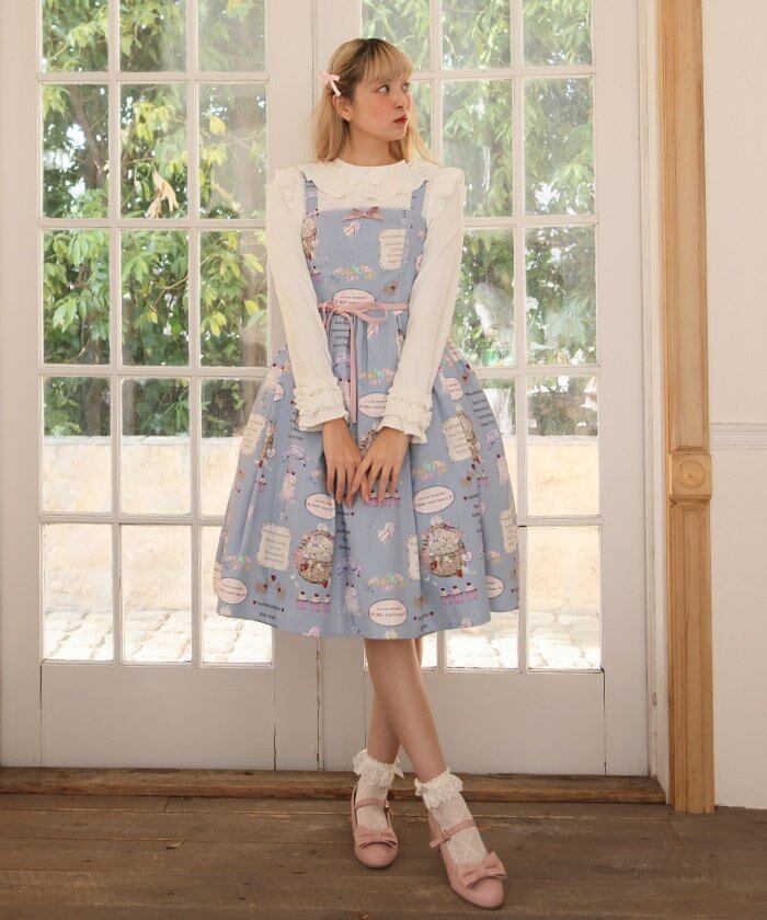 axes femme kawaii オリビアジャンパースカート ピンク