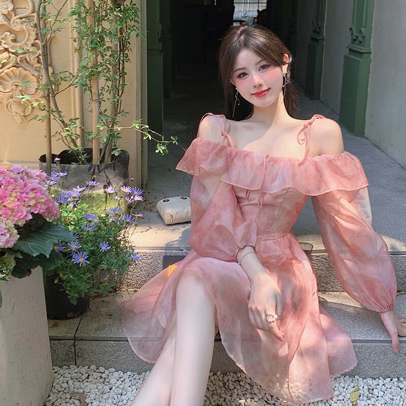 Pinkoz 女性の滑走路デザイナー サマー ドレス花柄スラッシュ Pinkoz 女性の滑走路デザイナー サマー ドレス花柄スラッシュ