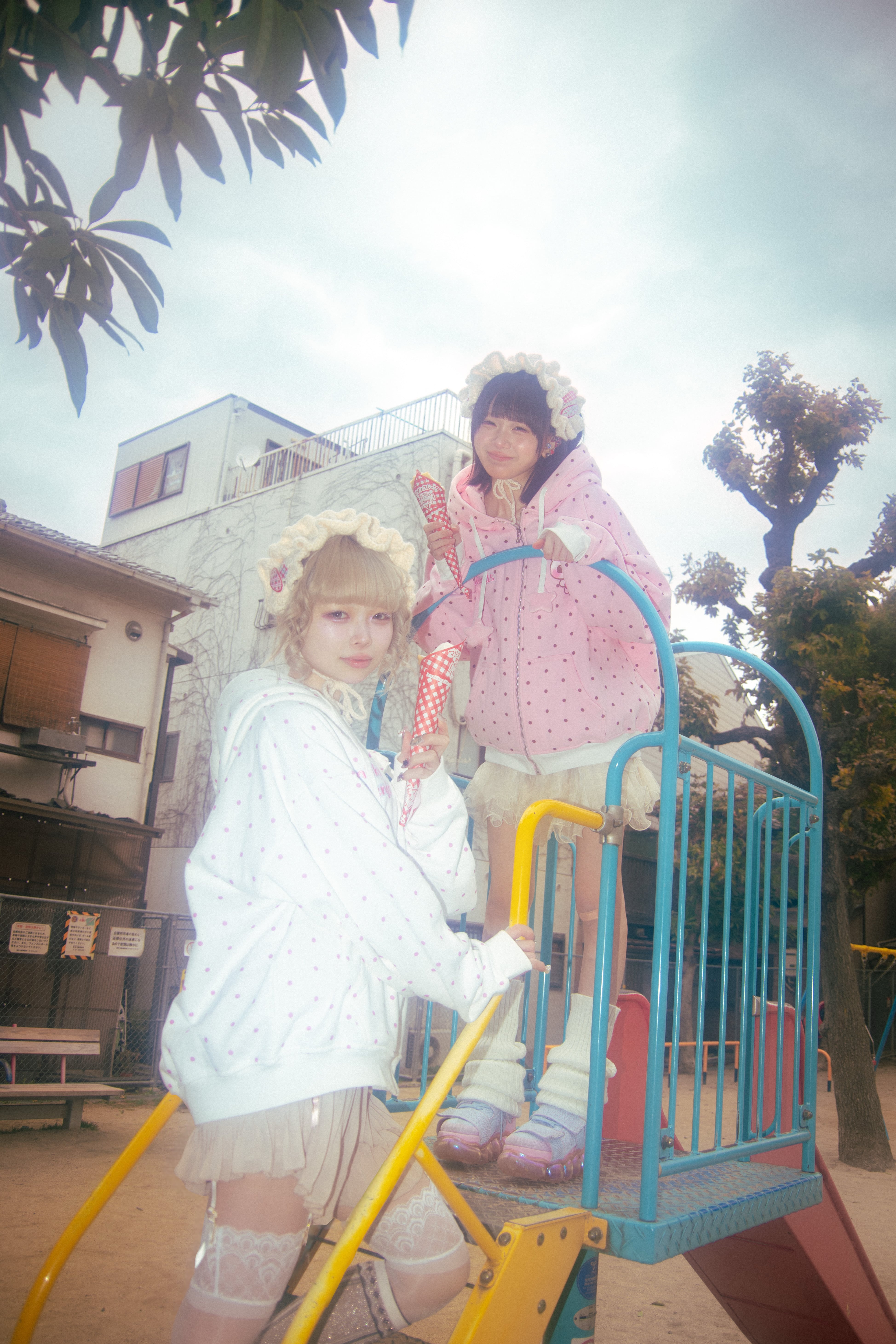 miimocha × HONWAKA】milky friends hoodie pink | ほんわか