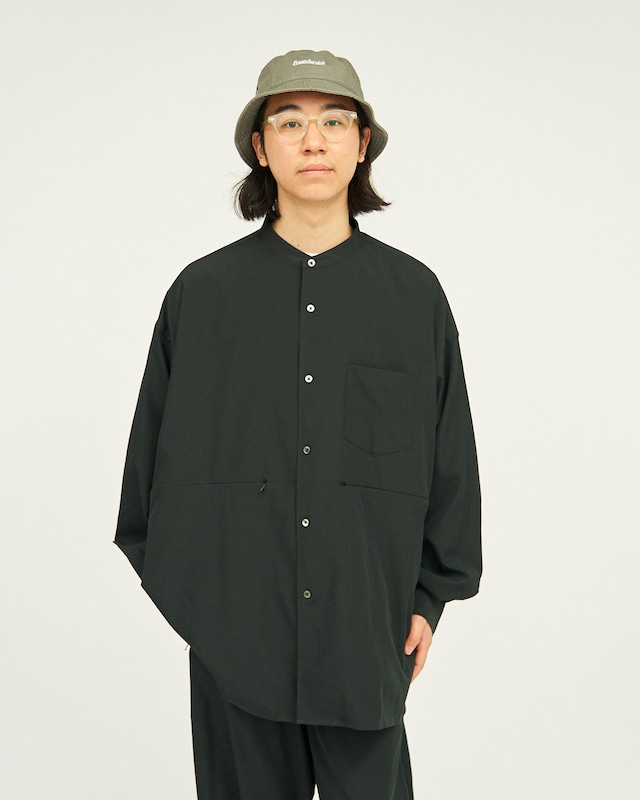 残り１点【FreshService(フレッシュサービス)】STRETCH MATTE TAFFETA BAND COLLAR SHIRT（FSC241-50096）