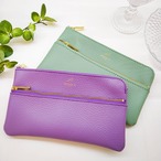 【イタリア牛革】スクエア２段ポーチ<新色追加☆>　本革　牛革　カラフル　ポーチ　お財布　madeinJAPAN　M3036
