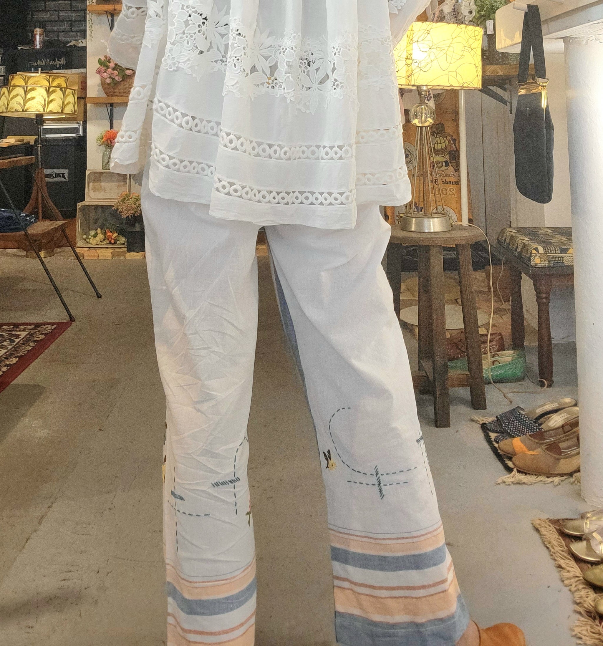 itimi リメイクパンツ M様ご予約品 RMPT040 ヴィンテージクロスリメイクパンツ | alocasia