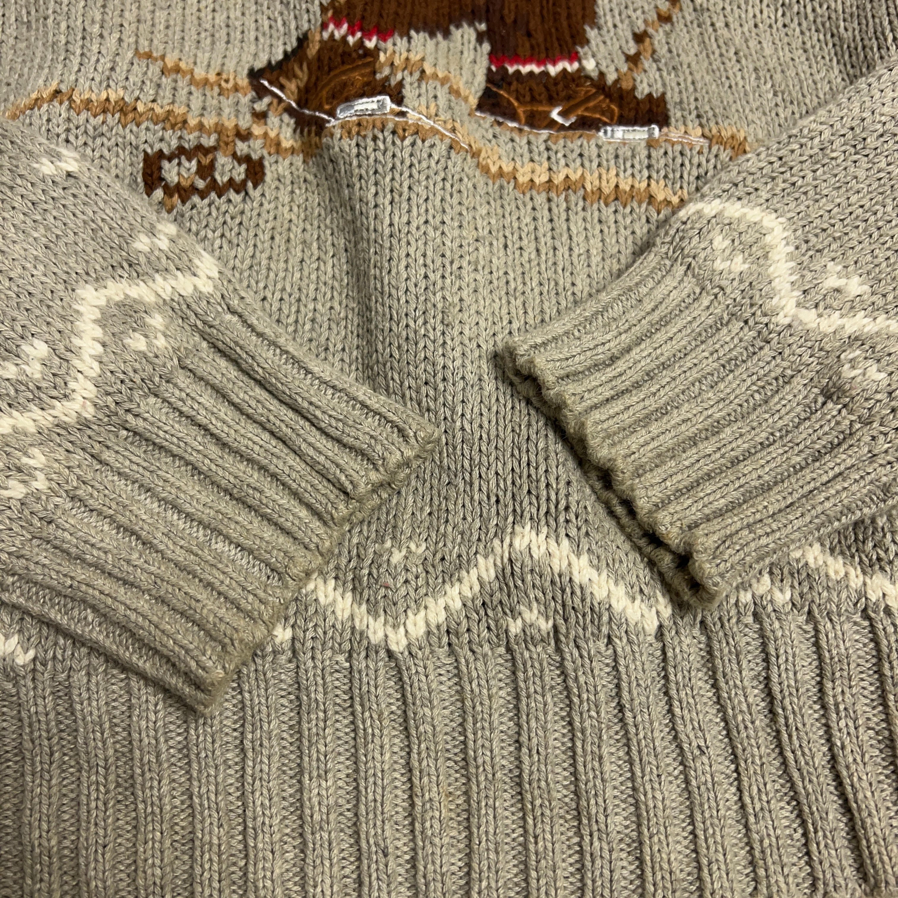 くま着用回数少 美品 90's ビンテージ ポロベア Hand Knit 手編み
