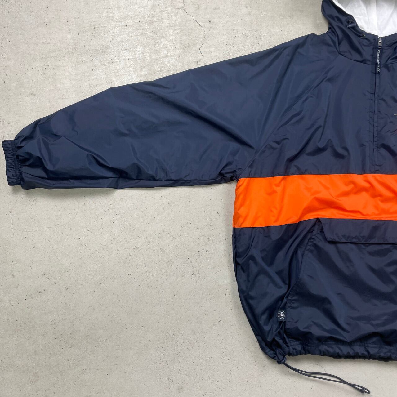 00年代 CHARLES RIVER APPAREL ナイロンアノラックパーカー チームロゴ