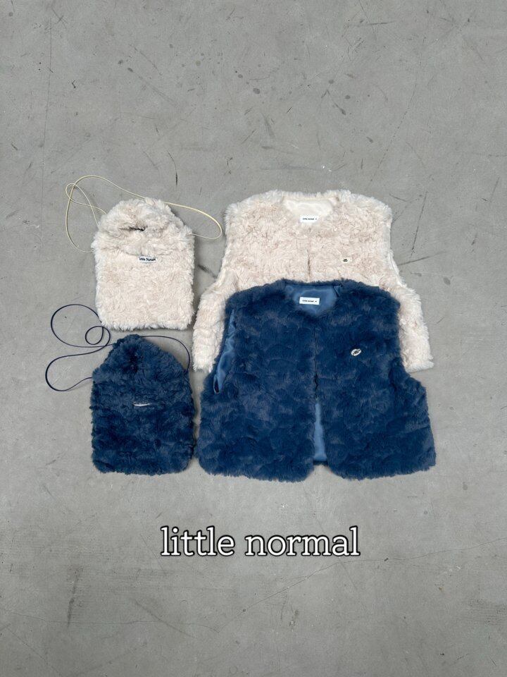 ※11/23まで5%OFF予約【little normal】rabbit far vest bagset/S-XL