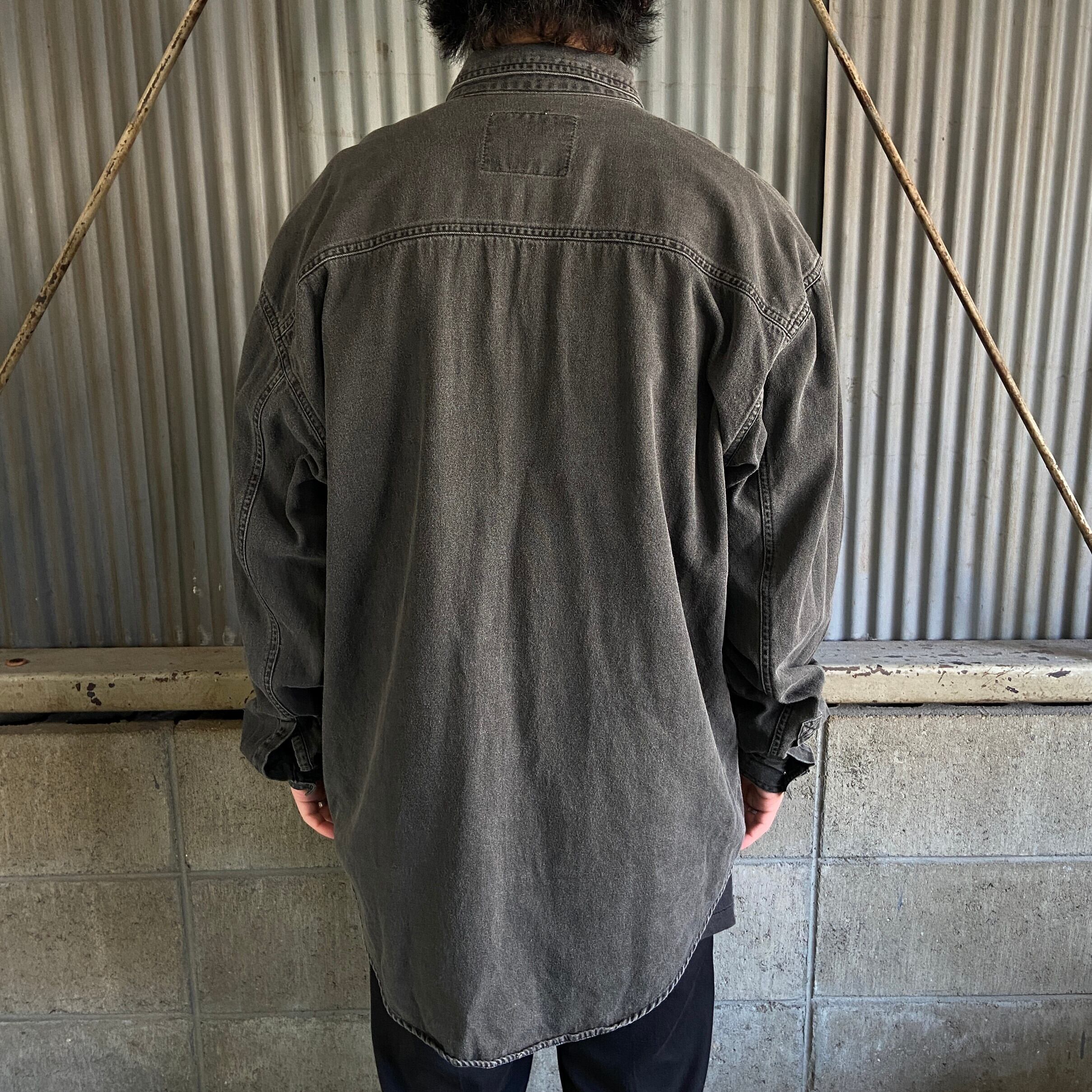 90年代 Levi's リーバイス 長袖ブラックデニムシャツ メンズXL相当