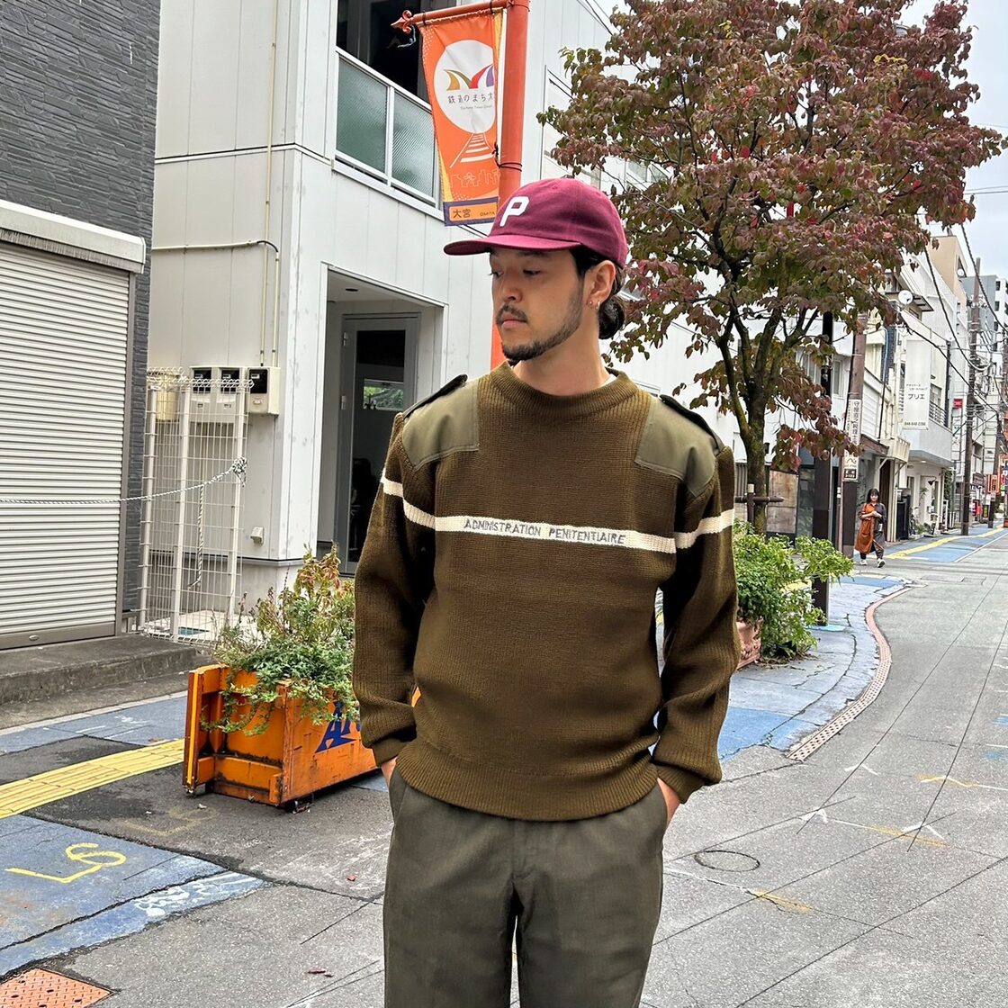 DEADSTOCK French Military Prison White Line Command Sweater L XL 