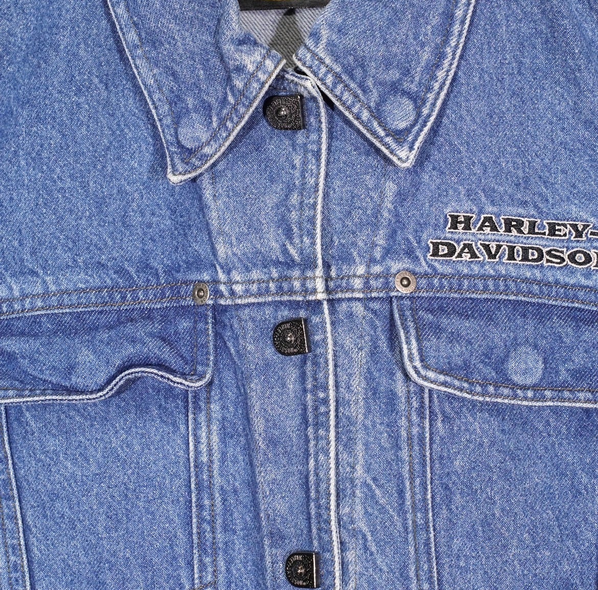 90's〜00's USA VINTAGE HARLEY DAVIDSON LOGO PRINT DESIGN DENIM