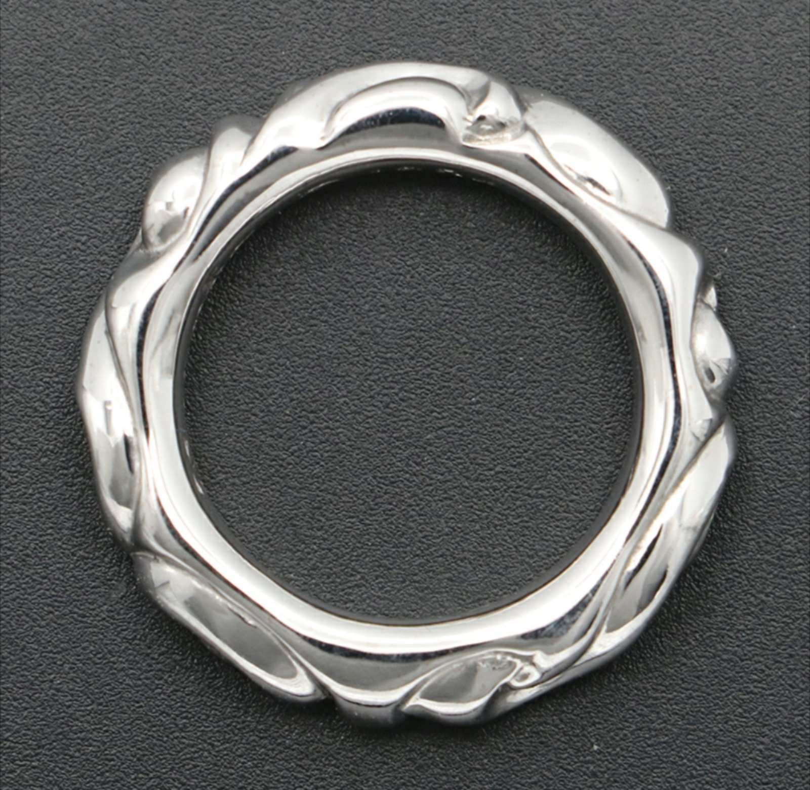 CHROME HEARTS クロムハーツ K18WG スクロールバンドリング 指輪