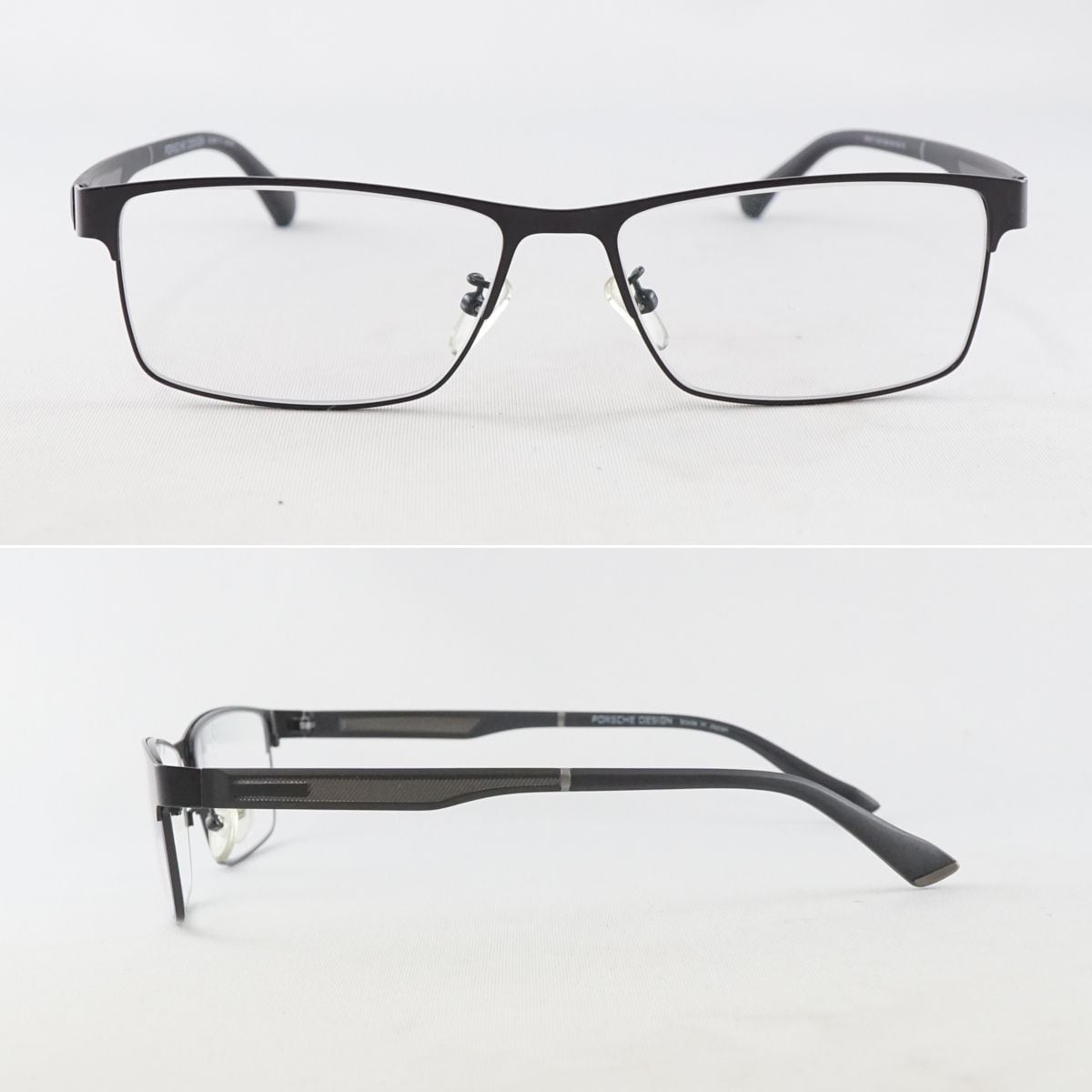 眼鏡 PORSCHE DESIGN ポルシェデザイン USED美品 P8317 C07 スクエア メンズ ブラック 日本製 KR X4868