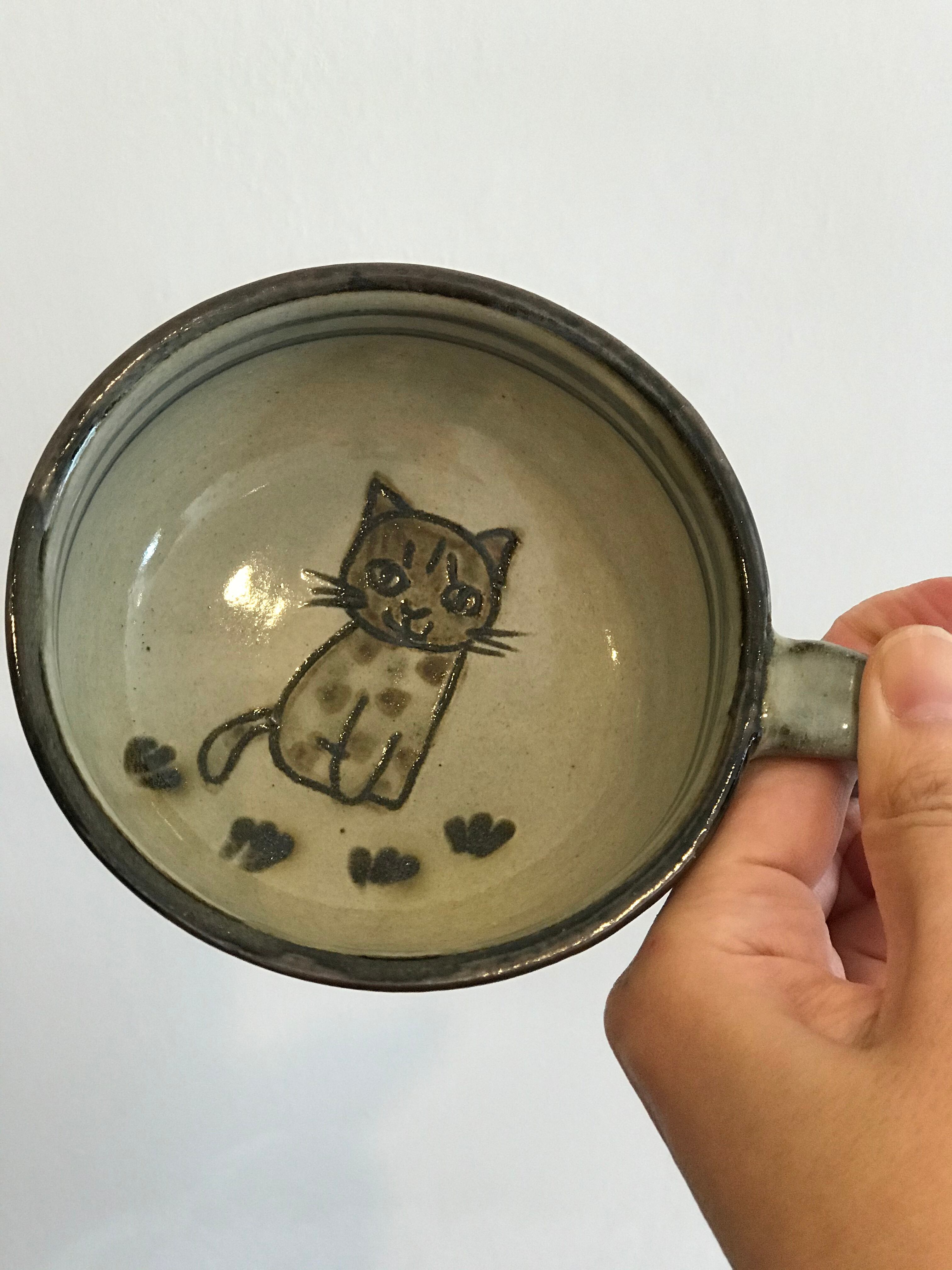 動物やちむん 猫 子供用 スープカップ  うつわのわ田
