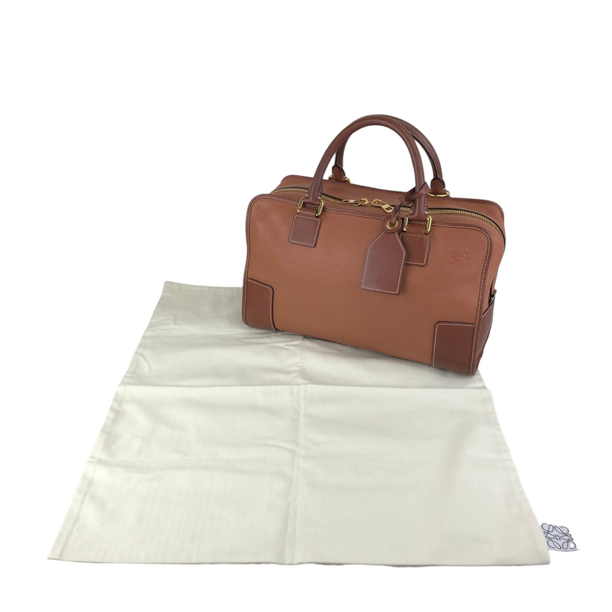 LOEWE ロエベ アマソナ36 ハンドバッグ ピンクブラウン アナグラム