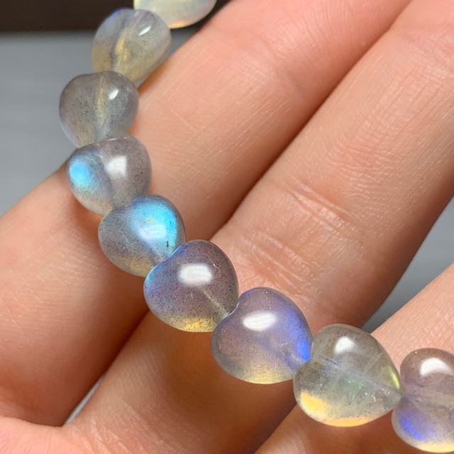 no4.シラーが美しい☆ハート・ラブラドライト ブレスレット