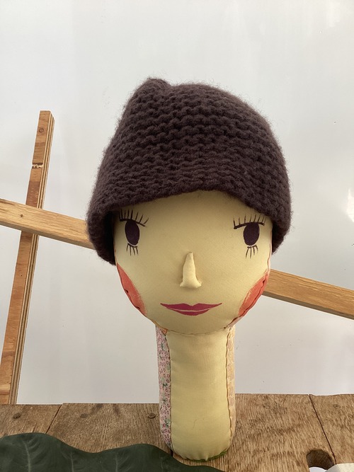 Marimekko dark brown knit hat