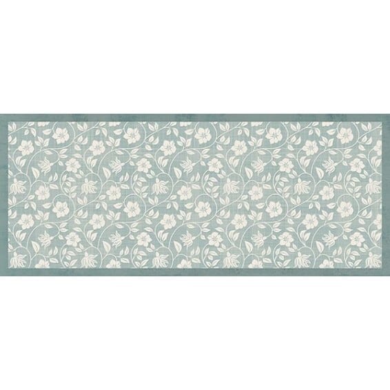 Grace mat Runner Green Flora 【防水・防汚・滑り止め】おしゃれビニール製ランナー&カーペット|キッチン・リビング・廊下・ベッドサイド・屋外対応