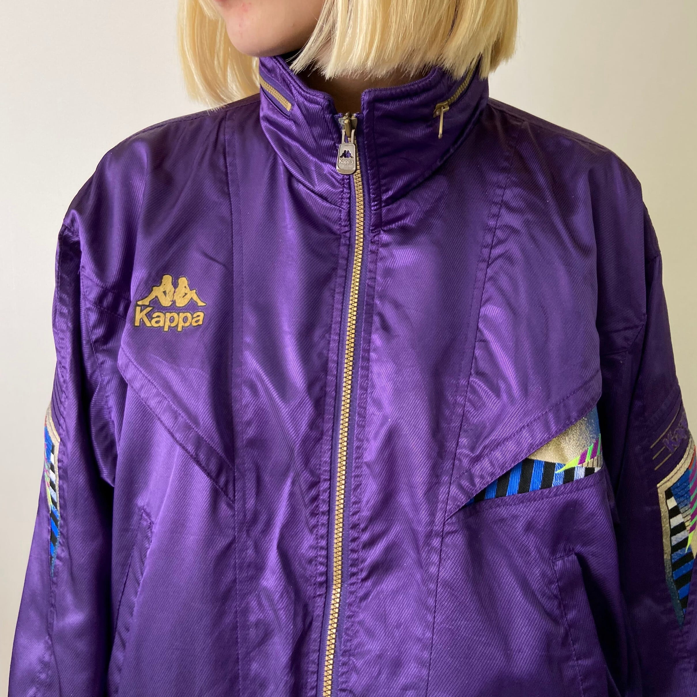 KAPPA 90s ナイロンジャケット navy purple