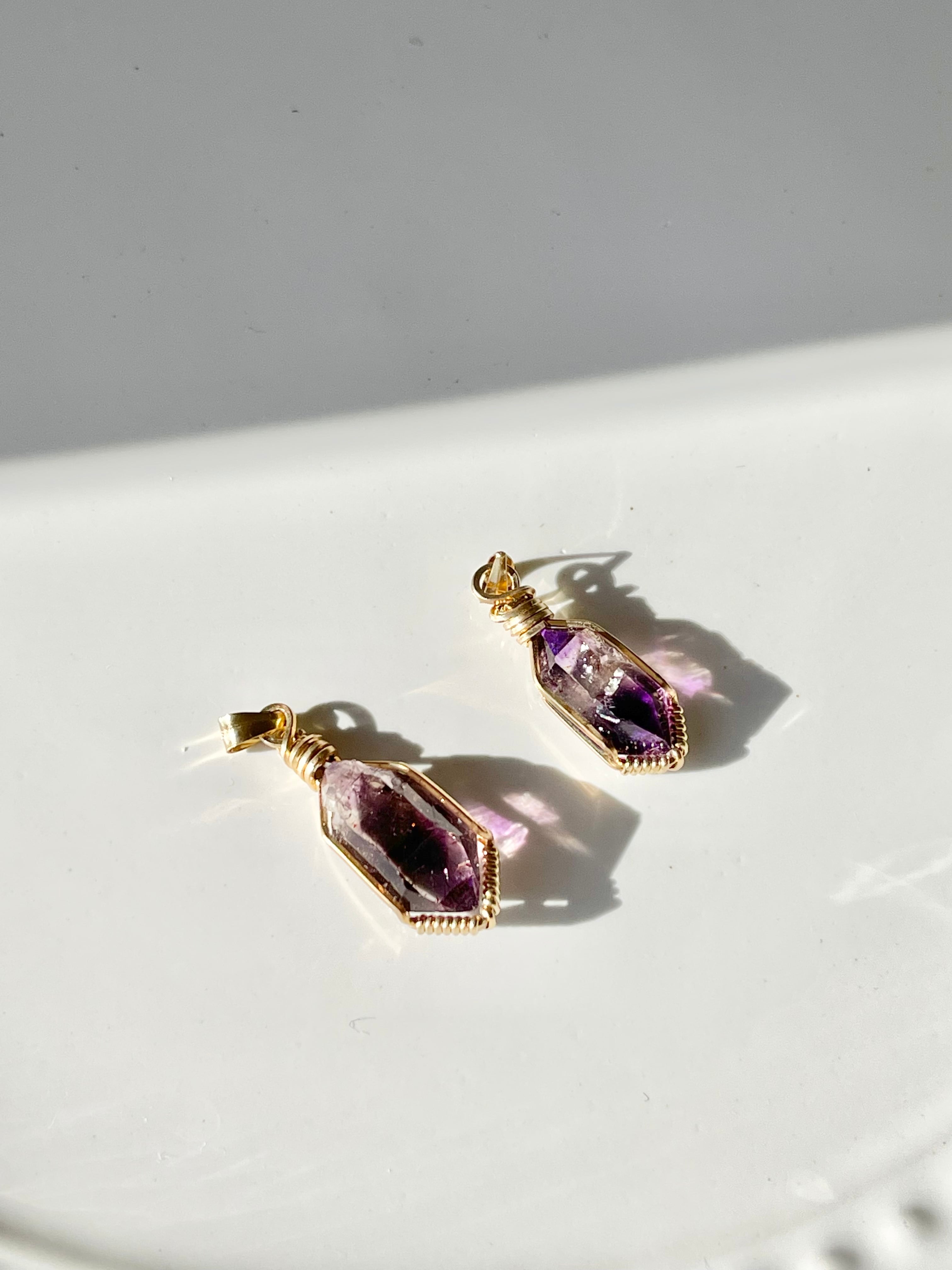 ジンバブエアメシスト＆14kgfペンダントチャーム