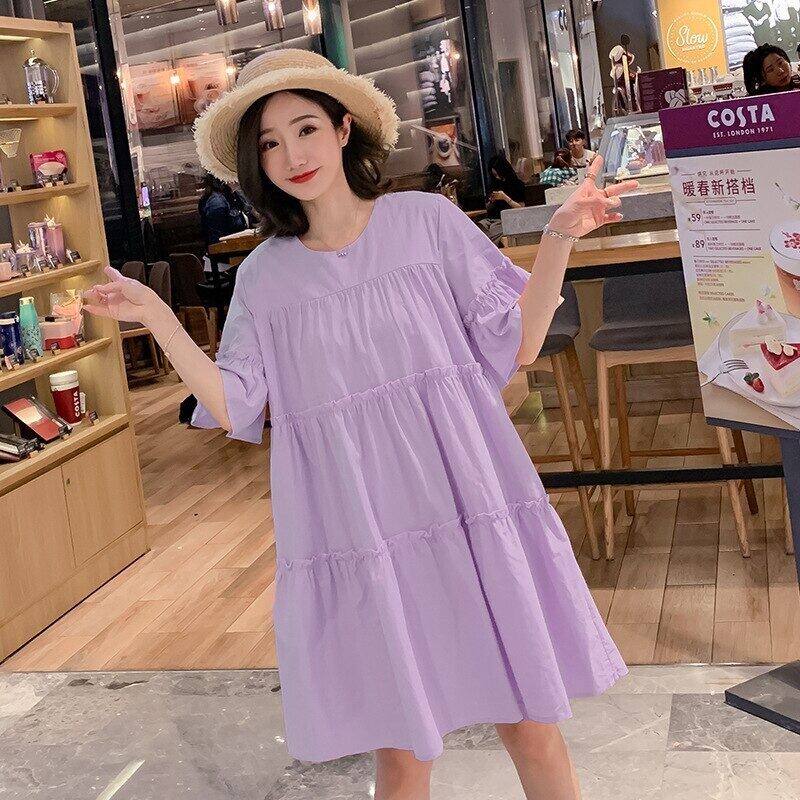 【新作】【送料無料】 妊婦サマーウェアドレスルーズフィットシャツドレス2020スタイルミドル丈ドレスマタニティ服ママ 夏物 AL expec351849721612